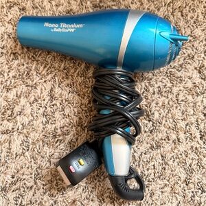 BaBylissPRO Nano Titanium Hair Dryer - Vibrant Blue and Silver